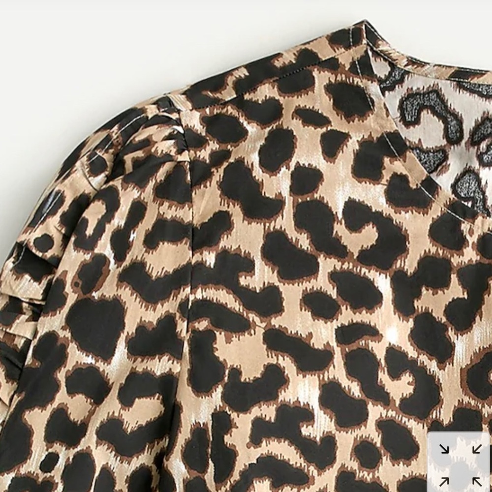 J. Crew Ruffle-sleeve Top In Leopard - Picture 6 of 14
